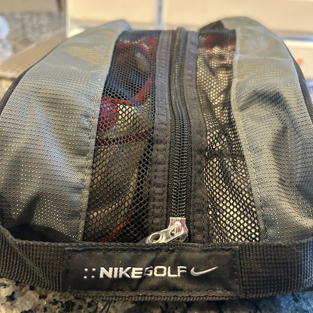 Nike golf shoes and Nike Black Bag with Mesh Panels